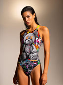 Women's training one-piece swimsuit IBIZA 174IF - Psycho