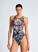 Women's training one-piece swimsuit PINUP 459PF - Psycho