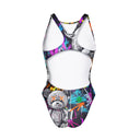 Costume intero bambina da allenamento PINUP 459PF - Psycho, vista posteriore
