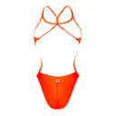 Costume intero donna da mare Milano - Arancio Fluo, vista posteriore