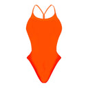 Costume intero donna da mare Milano - Arancio Fluo, vista frontale