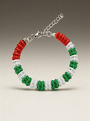 Pulseira pista Victory 602 Tricolor verde vista 4 — porta-chaves, BONESWIMMER Made in Italy