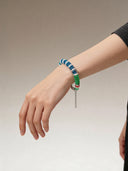 Bracciale Corsia Victory 606 Blu Bianco + Verde vista 2 — portachiavi, BONESWIMMER Made in Italy