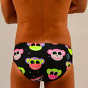 Slip da nuoto uomo da allenamento H2OTTO 388HF - Scimmiette vista 3 — costume da nuoto uomo, BONESWIMMER Made in Italy