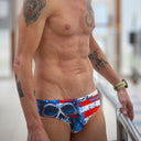 Slip da nuoto uomo da allenamento H2OTTO 367H - Starskull vista 2 — costume da nuoto uomo, BONESWIMMER Made in Italy