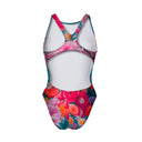 Costume intero donna da allenamento PINUP 491P - Bianca, vista posteriore