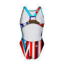 Costume intero bambina da allenamento PINUP 494P - Breast, vista posteriore