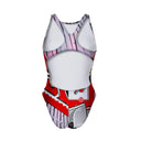 Costume intero bambina da allenamento PINUP 495P - Free, vista posteriore