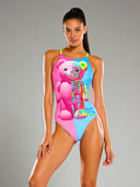 Costume intero donna da allenamento IBIZA 234IF - Pinkbone, dettaglio del modello