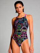 Costume intero donna da allenamento IBIZA 240IF - Skull tribe, vista frontale