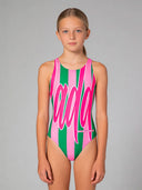 Costume intero bambina da allenamento PINUP 536PF - Baddie, vista posteriore