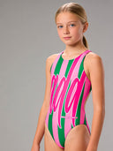 Costume intero bambina da allenamento PINUP 536PF - Baddie, vista frontale