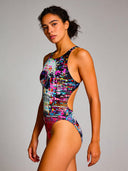 Costume intero donna da allenamento PINUP 534P - Glitch, vista frontale