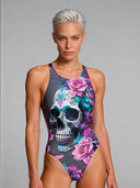 Costume intero donna da allenamento PINUP 554PF -Greyskull, vista frontale