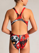 Costume intero bambina da allenamento PINUP 540P - Bradipo, vista posteriore