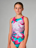 Costume intero bambina da allenamento PINUP 544PF - Wonderland, vista posteriore