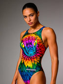 Costume intero donna da allenamento PINUP 545PF - Samba, vista frontale