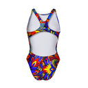 Costume intero bambina da allenamento PINUP 543PF - Blue skull, vista posteriore