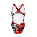 Costume intero bambina da allenamento PINUP 540P - Bradipo, vista posteriore