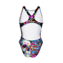 Costume intero bambina da allenamento PINUP 534P - Glitch, vista posteriore