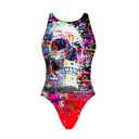 Costume intero bambina da allenamento PINUP 534P - Glitch, vista posteriore