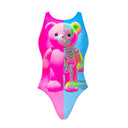 Costume intero bambina da allenamento PINUP 537PF - Pinkbone, vista posteriore