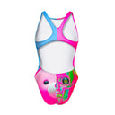 Costume intero bambina da allenamento PINUP 537PF - Pinkbone, vista posteriore