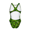 Costume intero bambina da allenamento PINUP 532P - Puzzle, vista posteriore