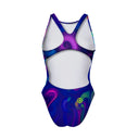 Costume intero bambina da allenamento PINUP 542PF - Shark Wave, vista posteriore