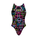 Costume intero bambina da allenamento PINUP 548PF - Skull tribe, vista posteriore