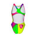 Costume intero bambina da allenamento PINUP 535PF - Slime, vista posteriore