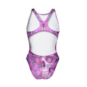 Costume intero donna da allenamento PINUP 552P - Teschio Farfalla, vista posteriore