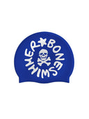 Cuffia silicone - Logo Royal + Bianco — cuffia da nuoto, BONESWIMMER Made in Italy