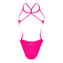 Costume intero donna da mare Milano - Fuxia Fluo, vista posteriore
