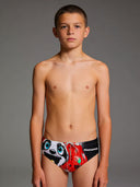 Slip da nuoto bambino da allenamento H2OTTO 432H - Bradipo, vista frontale
