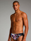 Slip da nuoto uomo da allenamento H2OTTO 428H - Glitch — costume da nuoto uomo, BONESWIMMER Made in Italy