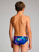 Slip da nuoto bambino da allenamento H2OTTO 434HF - Shark wave, vista posteriore
