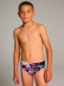Slip da nuoto bambino da allenamento H2OTTO 428H - Glitch, vista frontale