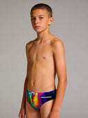 Slip da nuoto bambino da allenamento H2OTTO 437H - Macchia, vista frontale