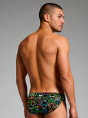Slip da nuoto uomo da allenamento H2OTTO 436HF - Skull tribe vista 2 — costume da nuoto uomo, BONESWIMMER Made in Italy