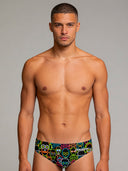 Slip da nuoto uomo da allenamento H2OTTO 436HF - Skull tribe — costume da nuoto uomo, BONESWIMMER Made in Italy