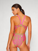 Dame træningsbadedragt IBIZA 253IF - Acid stripes