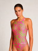 Dame træningsbadedragt IBIZA 253IF - Acid stripes