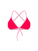 Top bikini donna da mare Tahiti L03TA - Rosso fluo, vista frontale