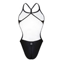 Costume intero donna da mare Milano - Total Black, vista frontale