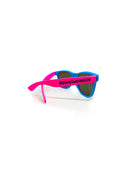 Wayfarer model sunglasses - Light Blue + Fluorescent Fuchsia