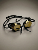 Occhialini Svedesi Mirror con silicone Soft Frame - Brown Specchio Gold — occhialini da nuoto, BONESWIMMER Made in Italy