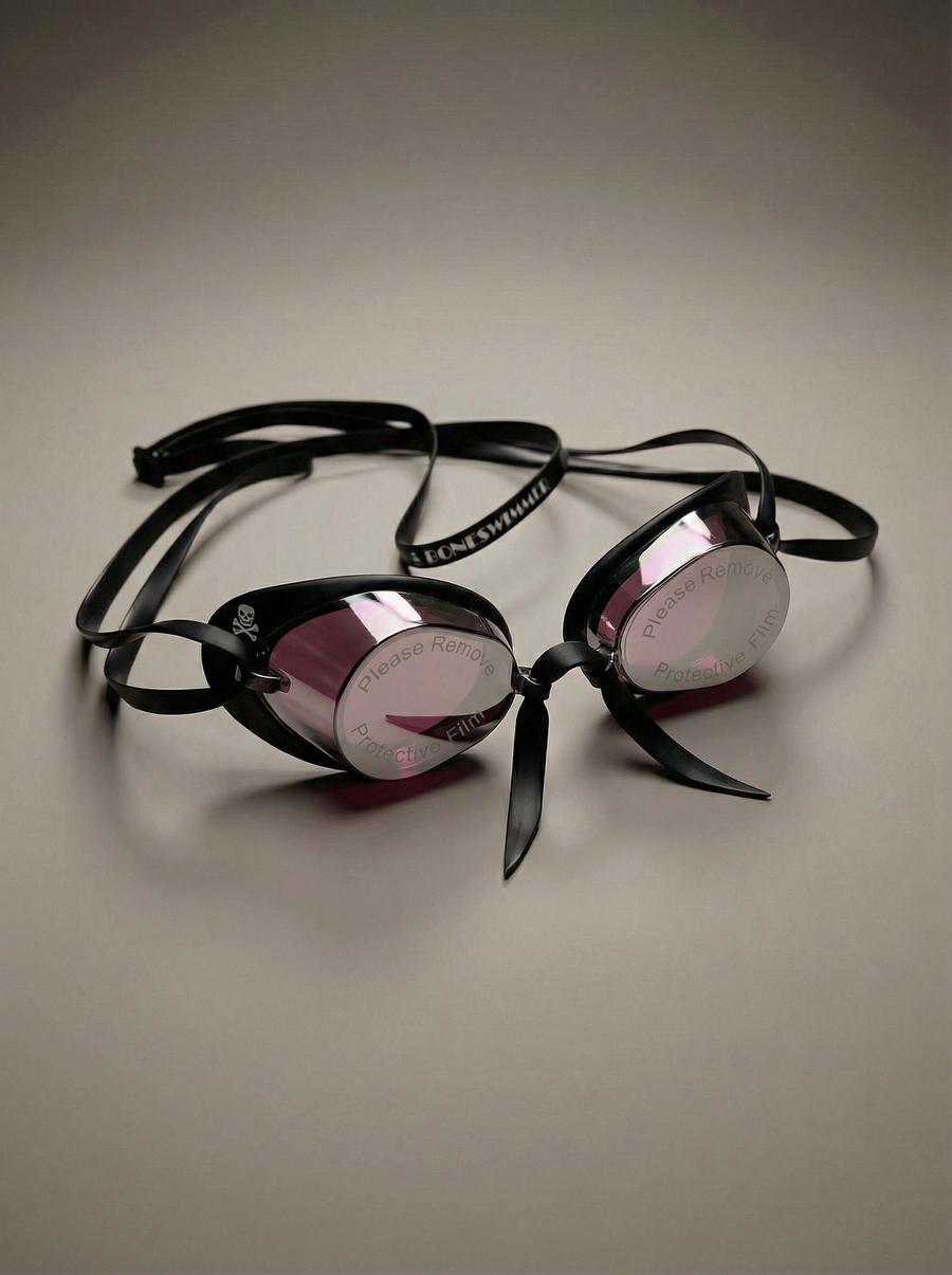 Gafas suecas Mirror con silicona Soft Frame — Rosa, espejo plata