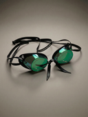 Occhialini Svedesi Mirror con silicone Soft Frame - Verde Specchio Silver — occhialini da nuoto, BONESWIMMER Made in Italy