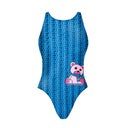Costume intero bambina da allenamento PINUP 526P - Teddy, vista frontale